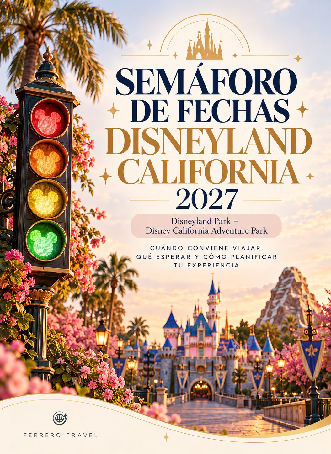 Portada del semáforo de fechas Disneyland California 2027