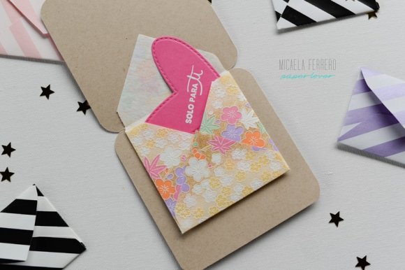 Tarjeta con corazón - Tarjetas de recuperación - Cardmaking - Micaela Ferrero